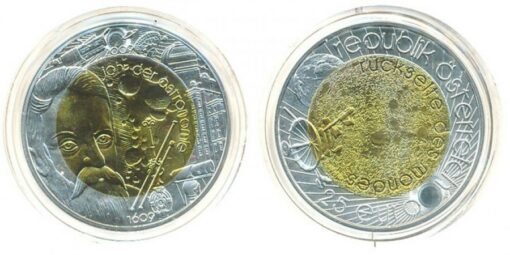 25 Euro 2009, Jahr der Astronomie , mit Etui ,  Erh. handgehoben