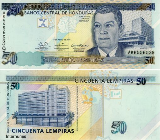 Honduras 50 Lempiras 2008 (P.94Ab) Erh. UNC