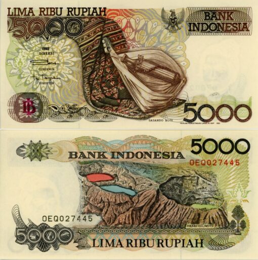 Indonesien 5000 Rupiah  1992 (P.130a) Erh. UNC