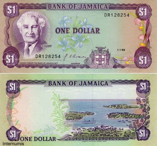 Jamaika 1 Dollar 1.1.1990 (P.68Ad) Erh. UNC