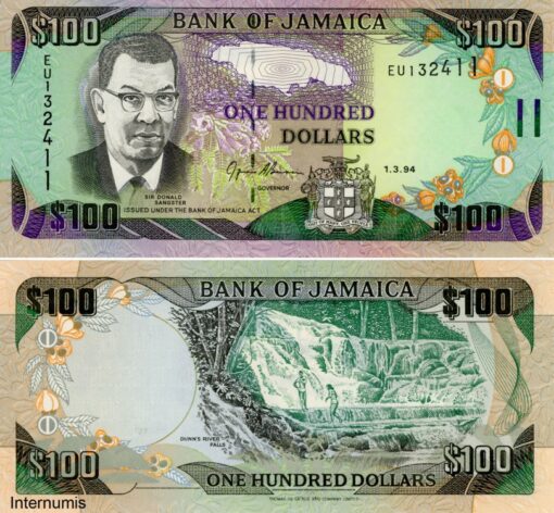 Jamaika 100 Dollars 1.3.1994 (P.76a) Erh. UNC