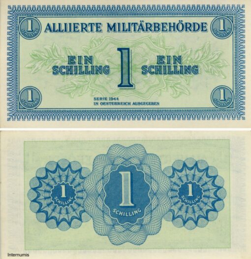1 Schilling 1944 ,  Wasserzeichen Wellenlinien , (KK 208b/P103b) Erh. II
