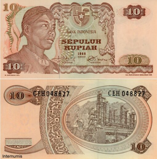 Indonesien 10 Rupiah 1968 (P.105a) Erh. UNC