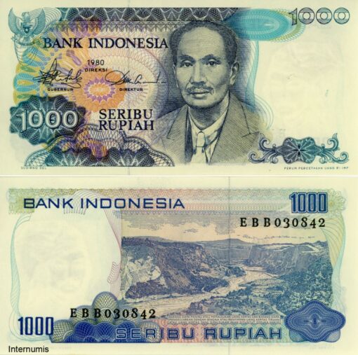 Indonesien 1000 Rupiah  1980 (P.119) Erh. UNC