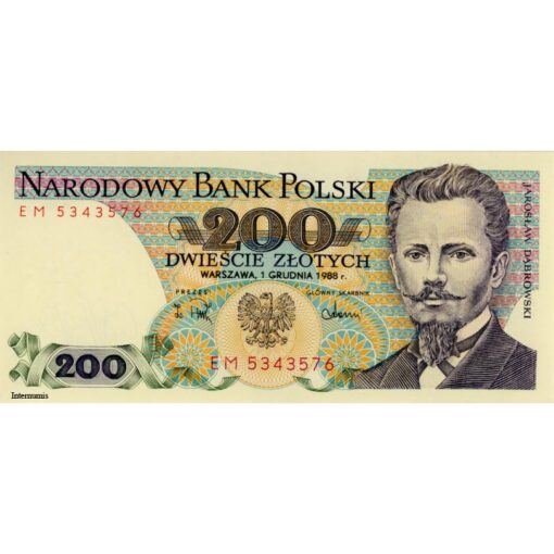 Polen - 200 Zloty 1988 , (P.144c) Erh. UNC