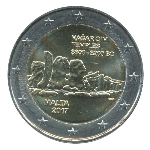 Malta 2 Euro 2017, Hagar Qim , (ANK.- / KM.-) Erh. UNC