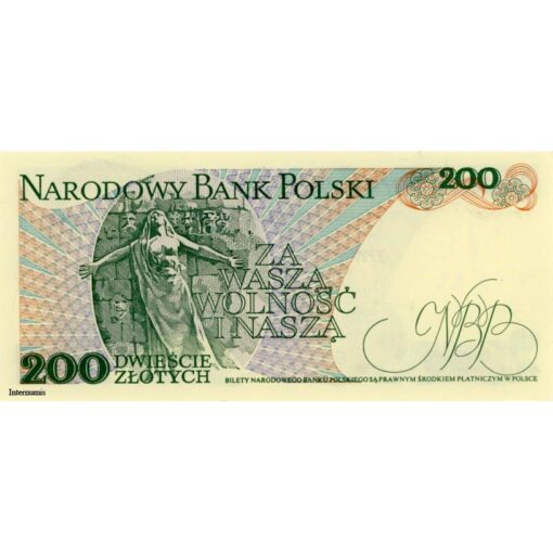 Polen - 200 Zloty 1988 , (P.144c) Erh. UNC – Bild 2