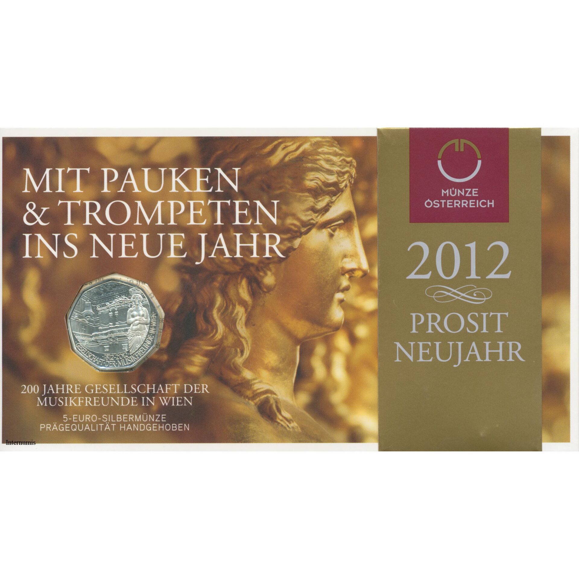 5 Euro 2012, **200 Jahre Musikverein Wien**, (ANK.21a) Erh. hgh./Blister