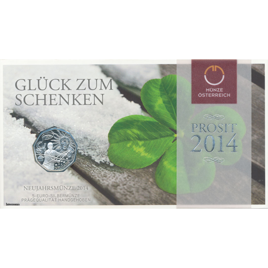 5 Euro 2014, **Neujahr 2014** , (ANK.25a) Erh. hgh./Blister