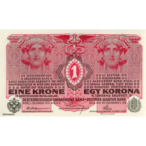 Österreichisch-ungarische Bank - 1 Krone 1916 , (KK. 127 / P.20 / ANK 164) Erh. I