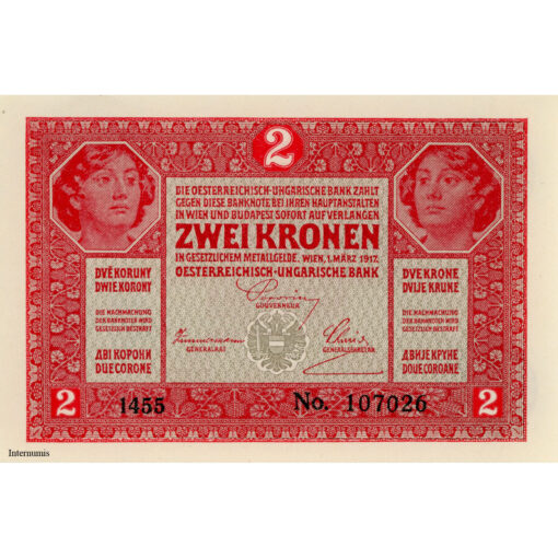 Österreichisch-ungarische Bank - 2 Kronen 1917 , (KK.128 / P.21 / ANK.165) Erh. I-