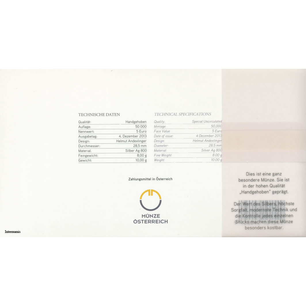 5 Euro 2014, **Neujahr 2014** , (ANK.25a) Erh. hgh./Blister – Bild 2