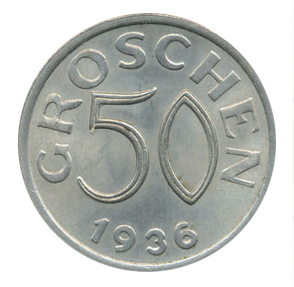 50 Groschen 1936, (ANK 16 / KM.2854) Erh. vz / vz +