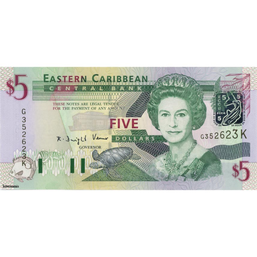 Ostkaribische Staaten - 5 Dollars ND (2003) , St.Kitts , (P.42k) Erh. UNC