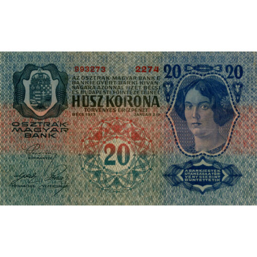 Österreichisch-ungarische Bank - 20 Kronen 2.01.1913, (KK. 120 P.13) Erh. III – Bild 2