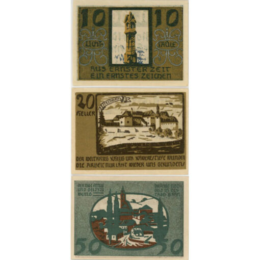 Niederwaldkirchen (OÖ) - 10,20,50 Heller 1920 , (KKN.673)I) Erh. I