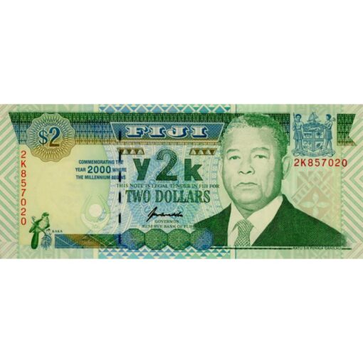 Fiji  - 2 Dollars 2000 , (P.102a) Erh. UNC