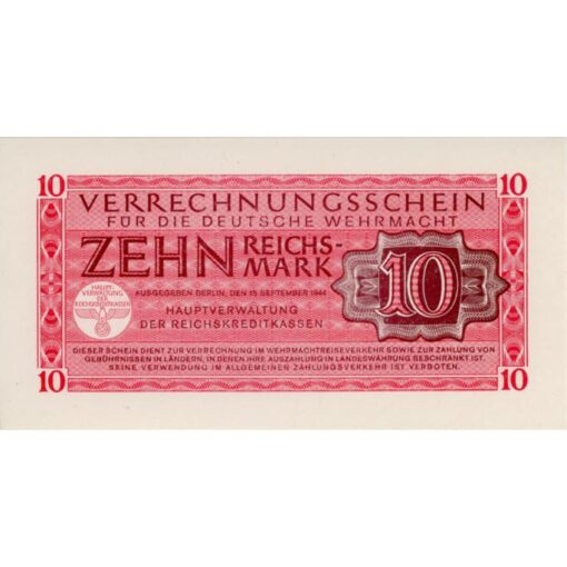 10 Reichsmark 15.9.1944 , (Rosb.513) Erh. UNC