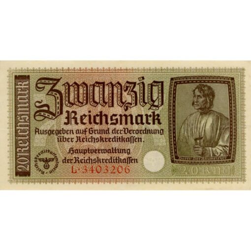 20 Reichsmark o.D.(1939-1944) , (Rosb.554a) Erh. III / VF