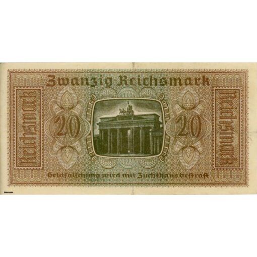 20 Reichsmark o.D.(1939-1944) , (Rosb.554a) Erh. III / VF – Bild 2