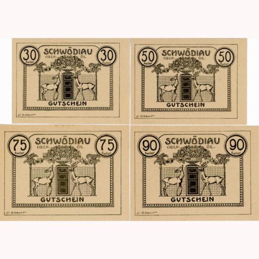 Schwödau (OÖ) - 30,50,75,90 Heller ohne Datum , 2. Auflage mit Bst. C , (KKN.S985)III)C) Erh. I