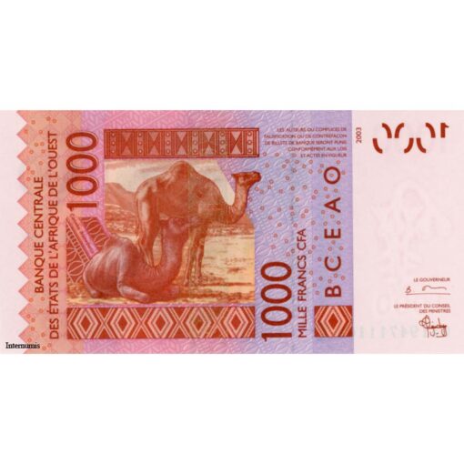 Burkina Faso - 1000 Francs (20)04 C , (P.315Cb) Erh. UNC – Bild 2