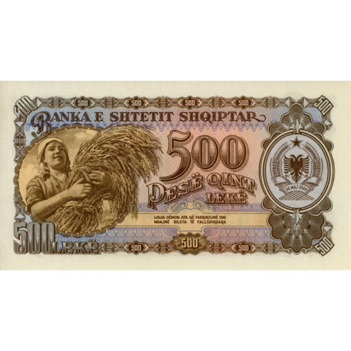 Albanien - 500 Leke 1957, (P.31a) Erh. UNC