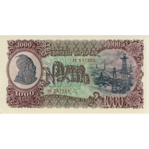 Albanien  - 1000 Leke 1957, (P.32) Erh. UNC