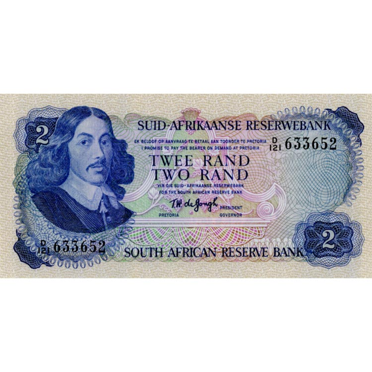 Süd Afrika - 2 Rand ND (1974) , Wz.Springbock , (P.117a) Erh. AU