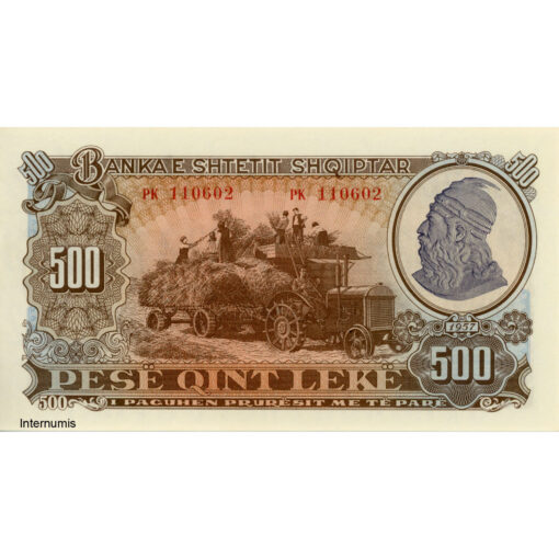 Albanien - 500 Leke 1957, (P.31a) Erh. UNC – Bild 2
