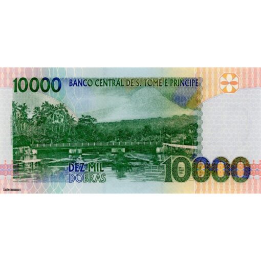 St.Thomas & Prinz  - 10.000 Dobras 22.10.1996 , (P.66b) Erh. UNC – Bild 2