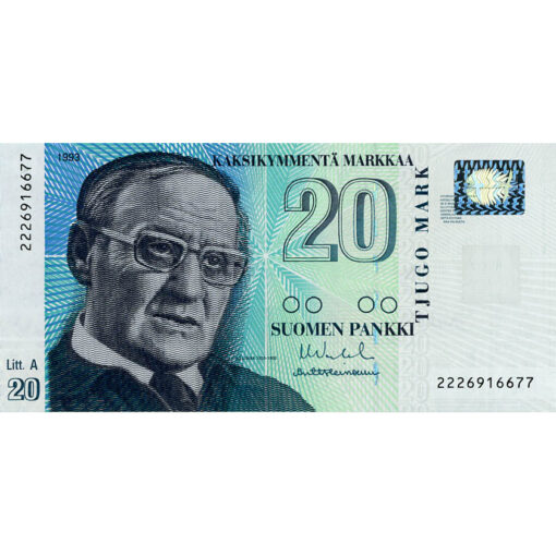 Finnland - 20 Markkaa 1993 , Us.9, (P.123) Erh. UNC