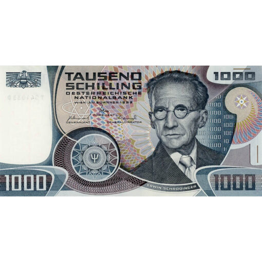 Österr.Nationalbank - 1000 Schilling 1983, Vs. Erwin Schrödinger, Rs.Uni Wien, KN.dunkelbraun, (KK.255b/ANK285/P.152/2) Erh. I