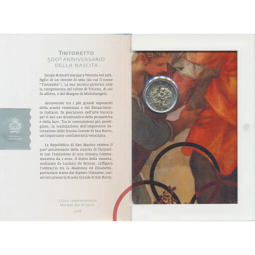 San Marino - 2 Euro 2018, **500. Jahrestag der Geburt von Tintoretto**, (ANK.250) Erh. Blister