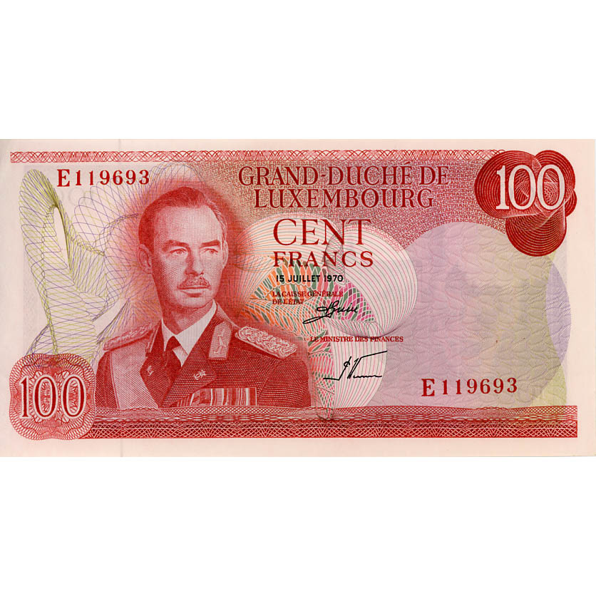 Luxemburg - 100 Francs 1970 , (P.56) Erh. XF