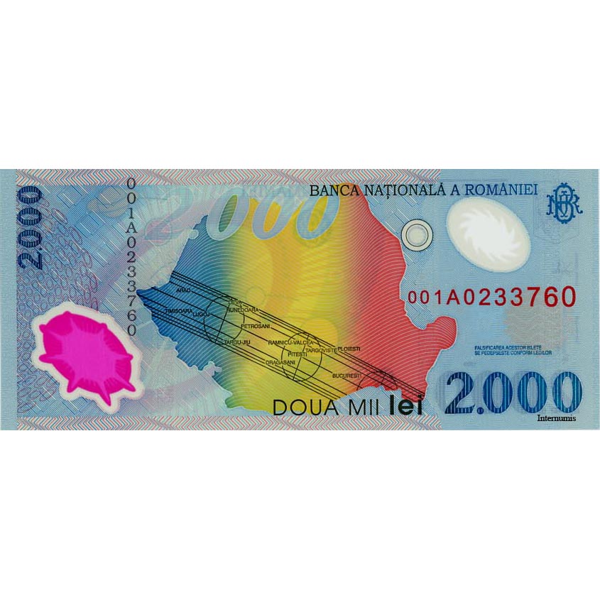 Rumänien - 2000 Lei 1999, (P.111a) Erh. UNC – Bild 2