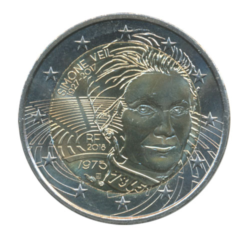 Frankreich - 2 Euro 2018 , Simone Veil , (ANK.- / KM.-) Erh. UNC
