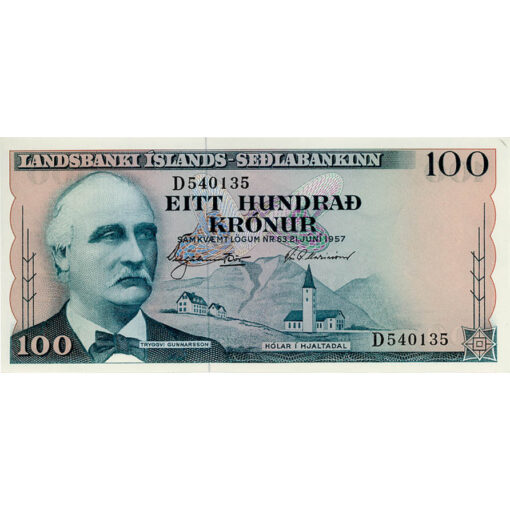 Island - 100 Kronur L.21.6.1957, (P.40) Erh. UNC