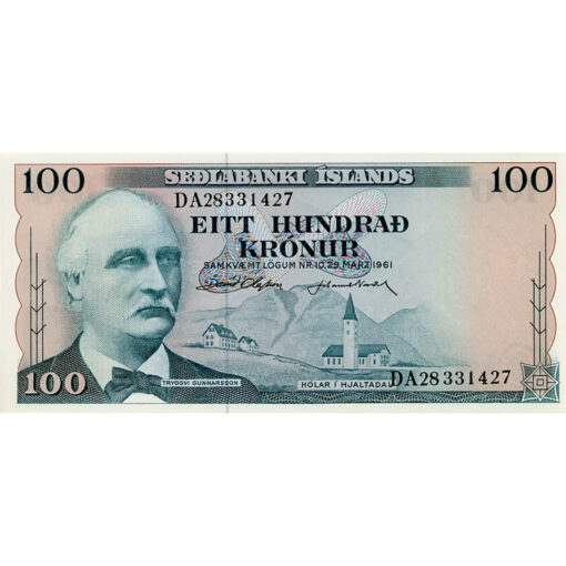 Island - 100 Kronur L.29.3.1961, Us.38, (P.44) Erh. UNC