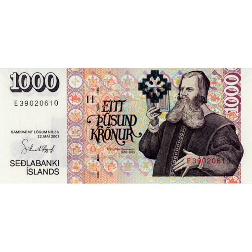 Island - 1000 Kronur  22.5.2001, Us.5, (P.59a) Erh. UNC