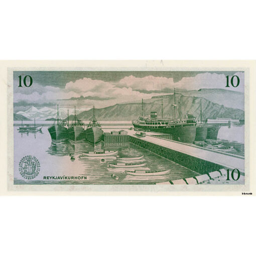 Island - 10 Kronur L.21.6.1957, (P.38a) Erh. UNC – Bild 2