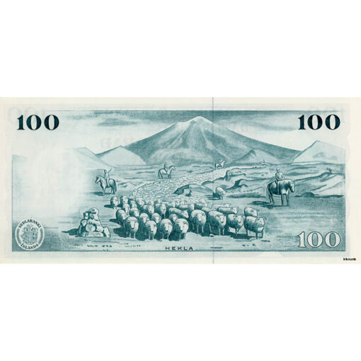 Island - 100 Kronur L.29.3.1961, Us.38, (P.44) Erh. UNC – Bild 2