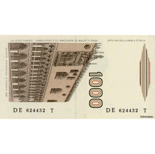 Italien - 1000 Lire 6.1.1982, (P.109b) Erh. UNC – Bild 2