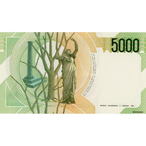 Italien - 5000 Lire 4.1.1985, (P.111c) Erh. UNC – Bild 2