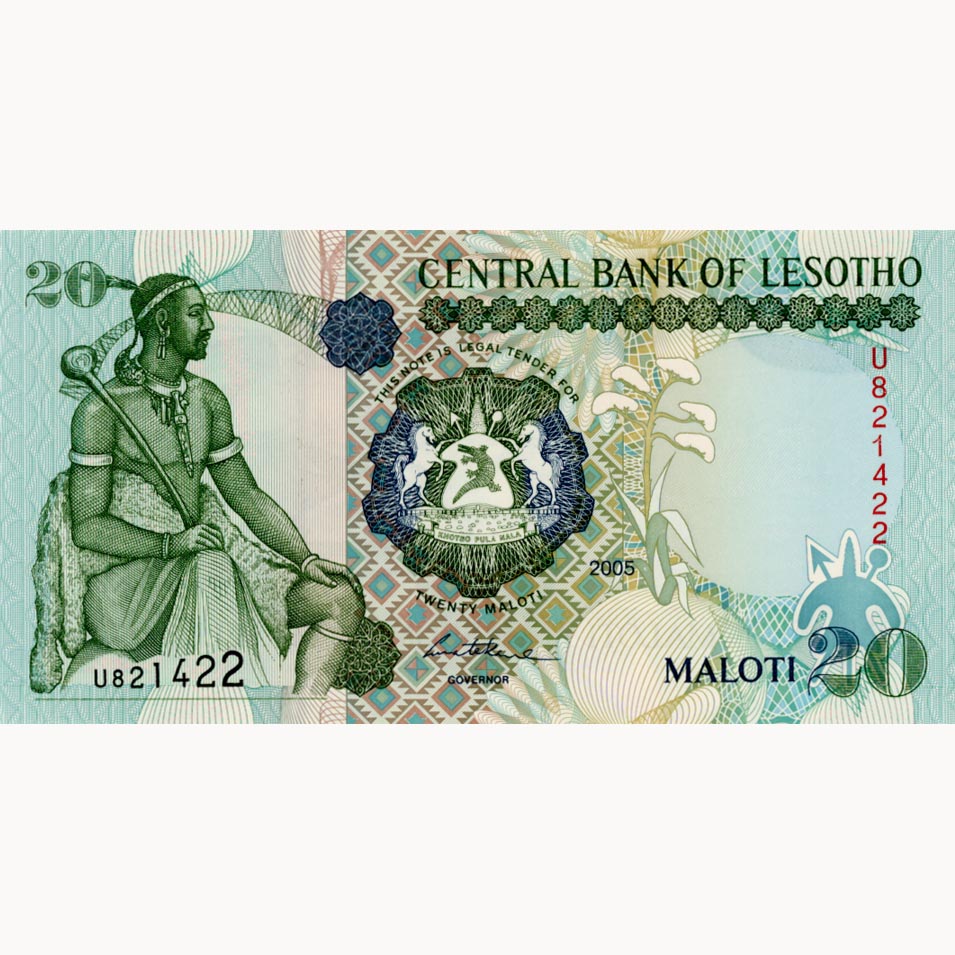 Lesotho - 20 Maloti 2005, (P.16d) Erh. UNC