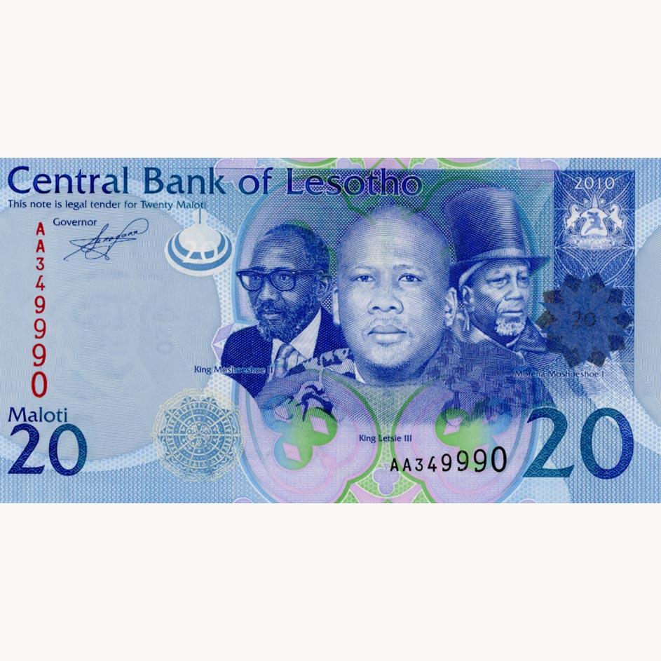 Lesotho - 20 Maloti 2010, (P.22a) Erh. UNC