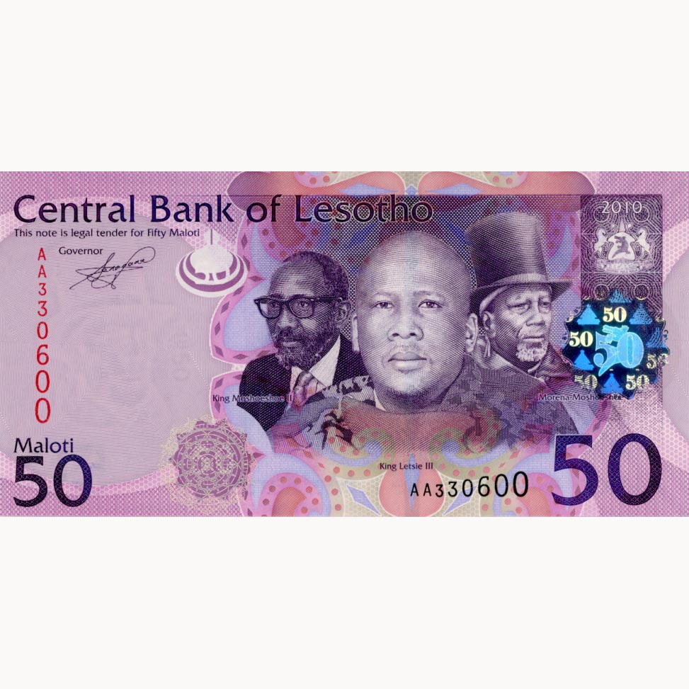 Lesotho - 50 Maloti 2010, (P.23a) Erh. UNC