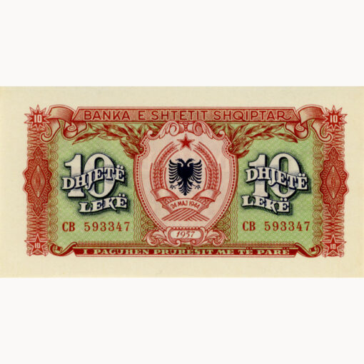 Albanien - 10 Leke 1957, (P.28) Erh. UNC