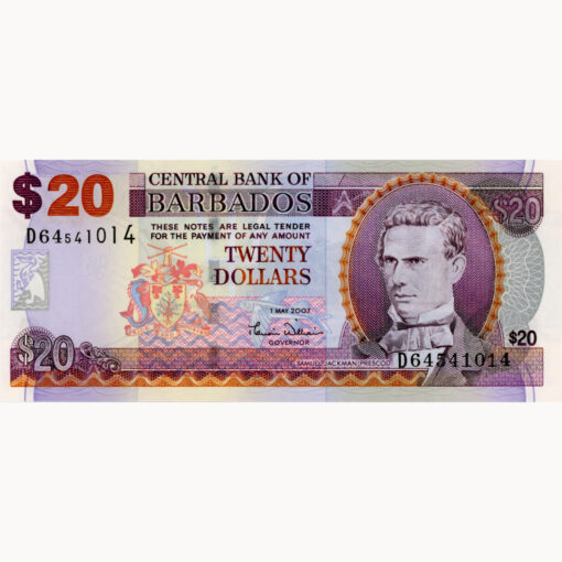 Barbados - 20 Dollars 1.5.2007, (P.69a) Erh. UNC