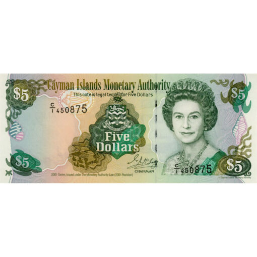 Cayman Islands - 5 Dollars 2001, (P.27a) Erh. UNC
